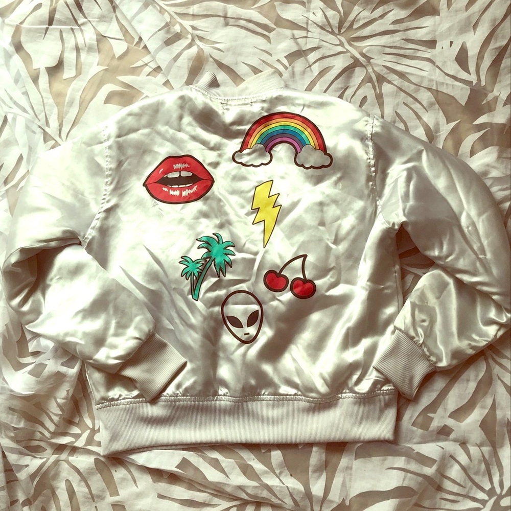 Vintage Bomber Jacket with Decals